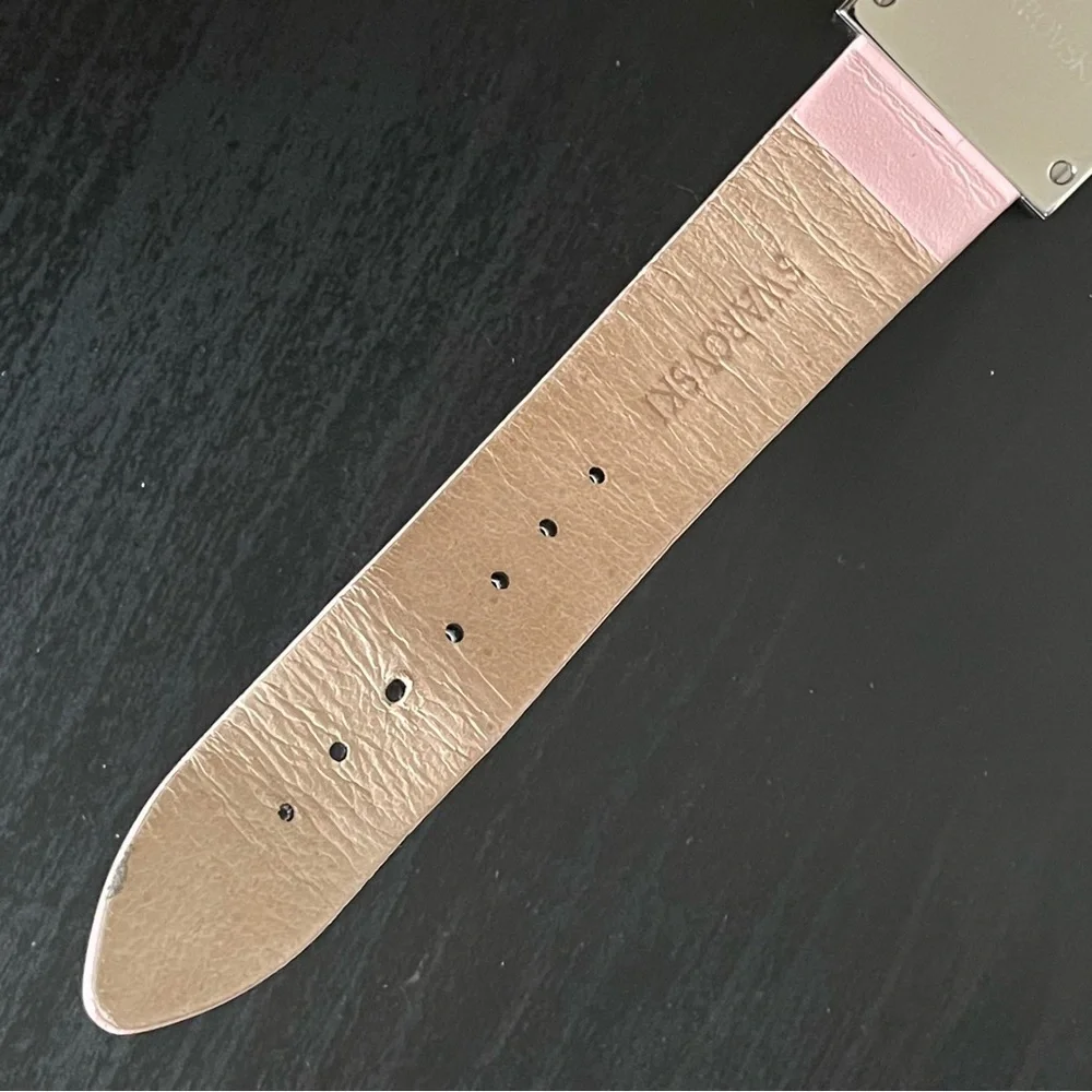 Swarovski Women's Watch Crystal Accents Light Pink Strap Vintage